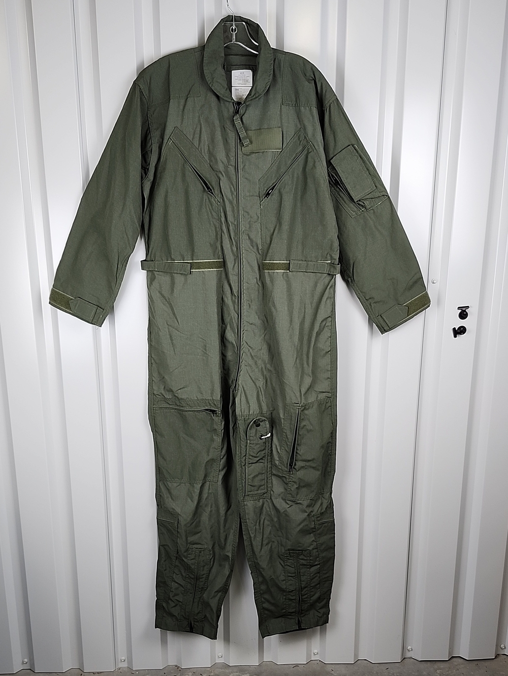 Nomex Fire Resistant Olive Green Military Flight Coverall CWU-27P Size 46R EUC